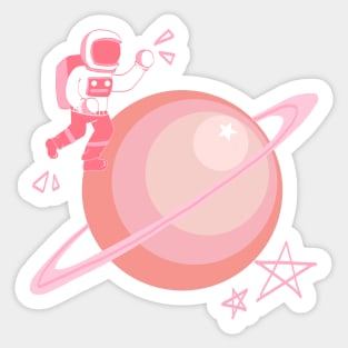 Pink Planet Sticker